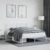 Image de vidaXL Cadre de lit métal sans matelas et tête de lit blanc 140x190 cm