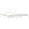 Image de vidaXL Cadre de Lit Métal avec Tête de Lit, Lit Double avec Sommier à Lattes, Lit Adulte avec Pied, Meuble de Chambre, Moderne, Blanc 183x213 cm