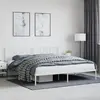 Image de vidaXL Cadre de lit métal sans matelas et tête de lit blanc 193x203 cm