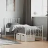 Image de vidaXL Cadre de lit métal sans matelas avec pied de lit blanc 75x190cm