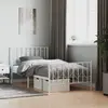 Image de vidaXL Cadre de lit métal sans matelas et pied de lit blanc 100x190 cm