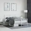 Image de vidaXL Cadre de lit métal sans matelas et pied de lit blanc 120x190 cm