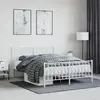 Image de vidaXL Cadre de lit métal sans matelas et pied de lit blanc 135x190 cm