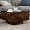 Image de vidaXL Table basse avec lumières LED chêne fumé 55x55x31 cm
