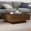 Image de vidaXL Table basse avec lumières LED chêne marron 80x80x31 cm