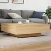 Image de vidaXL Table basse avec lumières LED chêne sonoma 100x100x31 cm