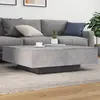 Image de vidaXL Table basse avec lumières LED gris béton 100x100x31 cm
