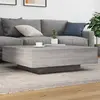 Image de vidaXL Table basse avec lumières LED sonoma gris 100x100x31 cm