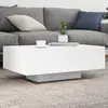 Image de vidaXL Table basse avec lumières LED blanc 85x55x31 cm