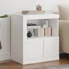 Image de vidaXL Buffet avec lumières LED blanc 60,5x37x67 cm