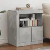 Image de vidaXL Buffet avec lumières LED gris béton 60,5x37x67 cm