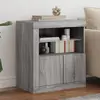 Image de vidaXL Buffet avec lumières LED sonoma gris 60,5x37x67 cm