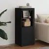 Image de vidaXL Buffet avec lumières LED noir 41x37x100 cm