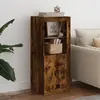 Image de vidaXL Buffet avec lumières LED chêne fumé 41x37x100 cm