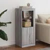 Image de vidaXL Buffet avec lumières LED sonoma gris 41x37x100 cm