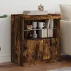 Image de vidaXL Buffet avec lumières LED chêne fumé 60x37x67 cm