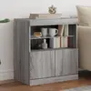 Image de vidaXL Buffet avec lumières LED sonoma gris 60x37x67 cm