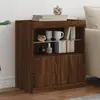 Image de vidaXL Buffet avec lumières LED chêne marron 60x37x67 cm
