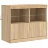Image de vidaXL Buffet avec lumières LED chêne sonoma 81x37x67 cm