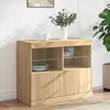 Image de vidaXL Buffet avec lumières LED chêne sonoma 81x37x67 cm