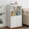 Image de vidaXL Buffet avec lumières LED blanc 60,5x37x100 cm