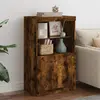 Image de vidaXL Buffet avec lumières LED chêne fumé 60,5x37x100 cm