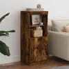 Image de vidaXL Buffet avec lumières LED chêne fumé 41x37x100 cm
