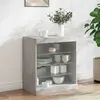Image de vidaXL Buffet avec lumières LED gris béton 60,5x37x67 cm