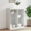 Image de vidaXL Buffet avec lumières LED blanc 81x37x100 cm