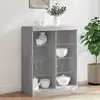 Image de vidaXL Buffet avec lumières LED gris béton 81x37x100 cm