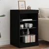 Image de vidaXL Buffet avec lumières LED noir 41x37x67 cm