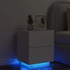 Image de vidaXL Armoire de chevet avec lumières LED blanc bois d'ingénierie
