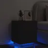 Image de vidaXL Armoire de chevet avec lumières LED noir bois d'ingénierie