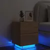 Image de vidaXL Armoire de chevet avec lumières LED chêne sonoma