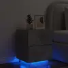 Image de vidaXL Armoire de chevet et lumières LED gris béton bois d'ingénierie
