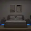 Image de vidaXL Armoires de chevet et lumières LED 2 pcs gris béton