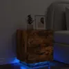 Image de vidaXL Armoire de chevet et lumières LED chêne fumé bois d'ingénierie