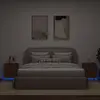 Image de vidaXL Armoires de chevet et lumières LED 2 pcs chêne marron