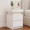 Image de vidaXL Table de chevet avec lumières LED blanc 35x39x55 cm