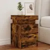 Image de vidaXL Table de chevet avec lumières LED chêne fumé 35x39x55 cm