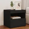 Image de vidaXL Tables de chevet avec lumières LED 2 pcs noir 50x40x45 cm