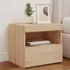 Image de vidaXL Table de chevet avec lumières LED chêne sonoma 50x40x45 cm