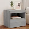 Image de vidaXL Tables de chevet avec lumières LED 2 pcs sonoma gris 50x40x45cm
