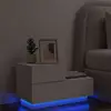 Image de vidaXL Table de chevet avec lumières LED blanc 70x36x40,5 cm