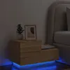 Image de vidaXL Table de chevet avec lumières LED chêne sonoma 70x36x40,5 cm