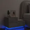 Image de vidaXL Table de chevet avec lumières LED gris béton 70x36x40,5 cm