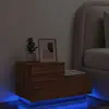 Image de vidaXL Table de chevet avec lumières LED chêne marron 70x36x40,5 cm
