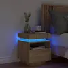 Image de vidaXL Armoire de chevet avec lumières LED chêne sonoma 40x39x48,5 cm
