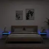 Image de vidaXL Armoires de chevet avec lumières LED 2 pcs gris béton