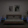 Image de vidaXL Armoires de chevet avec lumières LED 2 pcs chêne fumé